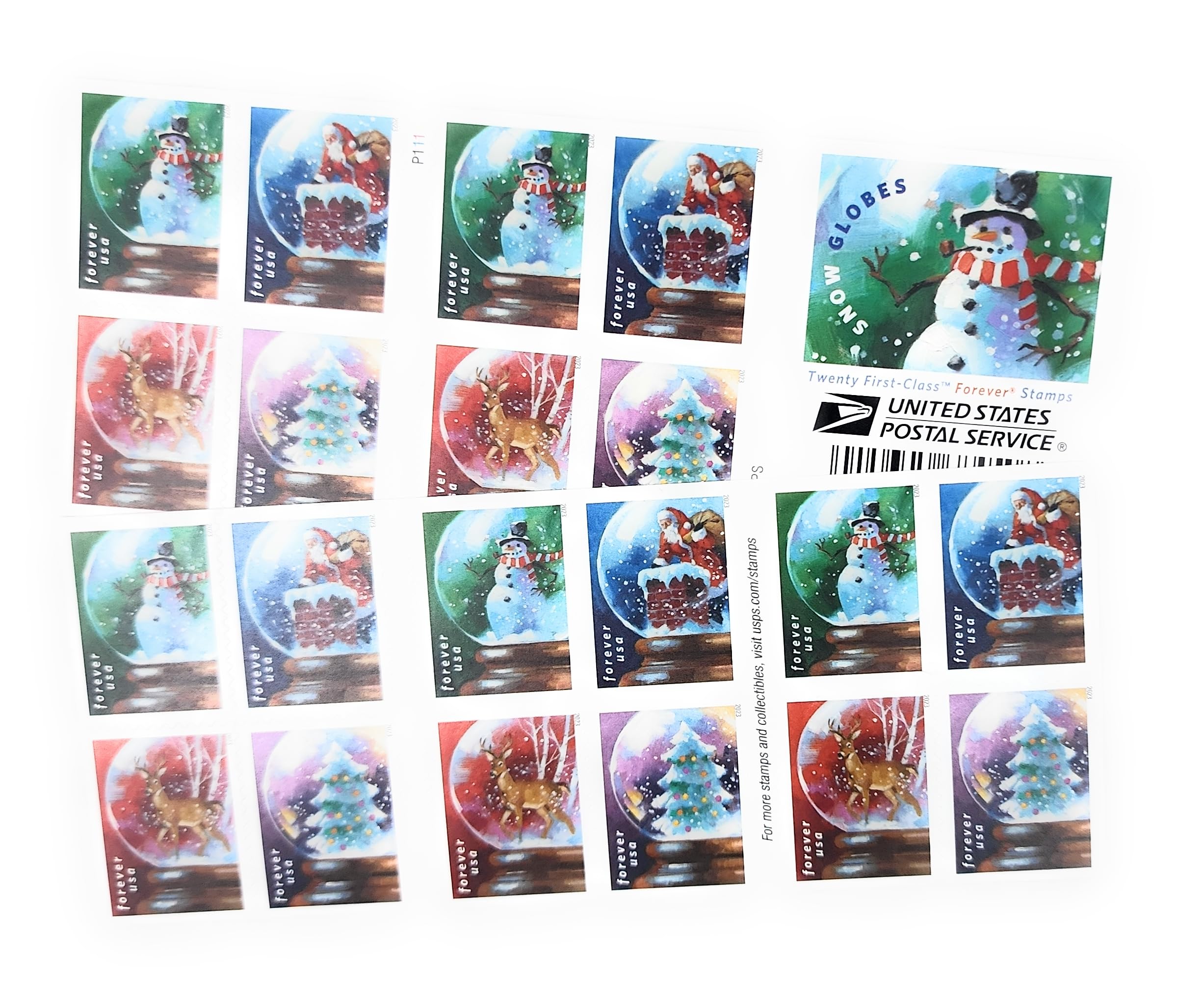 Usps Snow Globes (20 Stamps)