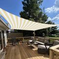 E&K Sunrise 4' X 13' Sun Shade Sail Rectangle Canopy Shade Cover Uv Block For Patio Backyard Garden Outdoor (Beige White Stripe)