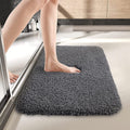 LUCRE Microfiber Bath Mat for Bathroom Anti Slip (40X60 CM) Grey, Pack of 1 Model: TPR_mat97