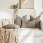 Miulee 18X18 Inch Decorative Pillow Covers For Couch Bed Set Of 2 Textured Boucle Neutral Throw Pillows Light Brown Accent Solid Cushion Pillowcase Cozy Soft Chair Sofa Livingroom Home Decor