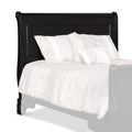Benjara Twin Size Paneled Wooden Headboard with Grain Details, Black Cherry