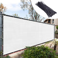 Royal Shade Custom Size 5' X 42' White Fence Privacy Screen Windscreen Cover Netting Mesh Fabric Cloth - Cable Zip Ties Included