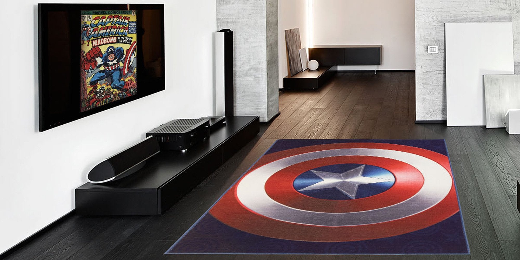 Gertmenian Kids Playroom & Game Room Carpet | Marvel Captain America Shield Childrens Rug | Kids Novelty Home Decor, Perfect Are