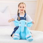 Elephant Weighted Stuffed Animals 5 Lbs 16 Inches Pink, Large Weighted Elephant Plushie Cuddly Pillow Gift For Kids & Adults