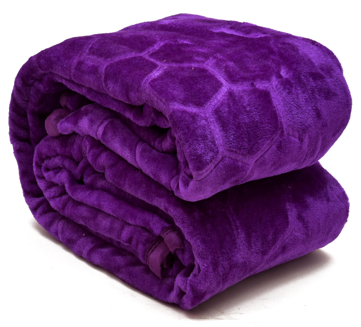 Benavji Mink Floral Embossed Super Soft Ac Bed Velvet For Winter Blanket (Single, Purple)