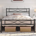 Yaheetech Metal Queen Size Bed Frame, Platform Bed Frame, Mattress Foundation with Curved Design Headboard & Footboard, NO Box S