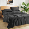 Sleep Zone Queen Sheets Black - Super Soft Sheets For Queen Size Bed, 4 Pieces Hotel Luxury Queen Sheet Set, Easy Care Microfibe