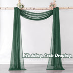 Donren Dark Hunter Green Sheer Window Scarf Valance - Luxury Soft Semi Sheer Scarf For Window Wedding Arch Sheer Curtains Scarf
