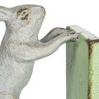 Creative Co-Op 2-Tone Cast Metal Rabbit Bookends, Set of 2, Green and Grey, Model DF7311