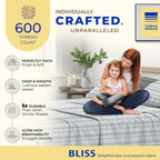 Thread Spread 100% Egyptian Cotton Printed Bed Sheets - 600 Thread Count 4 Pc Queen Sheet Set, Hotel Luxury Sateen Bedsheets, 16' Deep Pocket Soft Cooling Sheets For Queen Size Bed - Dotted Stripe