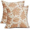 Aytipun Fall Pillow Covers 16X16 Set Of 2 Burnt Orange Maple Leaf Thanksgiving Decorative Pillowcases Outdoor Throw Cushion Case