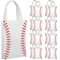 Ferraycle 24 Pcs Baseball Snack Bags with Handles Baseball Gift Goodie Treat Party Favors Non Woven Bags for Team Birthday Sport