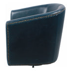New Pacific Direct Ernest Bonded Leather Swivel Chair,Vintage Blue,Fully Assembled