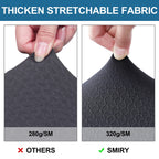 Smiry Waterproof Seat Covers For Dining Room Chairs Set Of 8, Stretch Jacquard Removable Washable Chair Seat Slipcovers Protector, No Rear Covers, Dark Grey