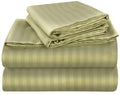 Royale Linen Striped Bed Sheet Set - Brushed Microfiber 1800 Bedding - 1 Fitted Sheet, 1 Flat Sheet, 1 Pillowcase - Wrinkle & Fa