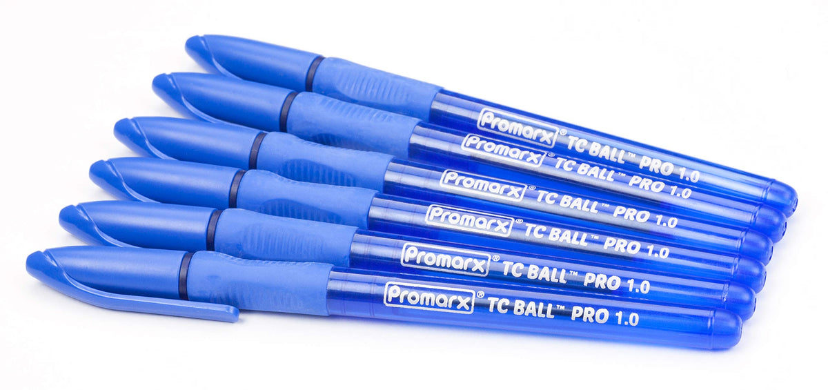 Promarx Bp66-Bf1P06-48 Tc Ball Pro Grip Stick Pen, 1.0 Mm, Blue Ink, 6-Count