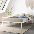 Mellow Rocky Base C 14 Platform Bed Heavy Duty Steel White, w/ Patented Wide Steel Slats (No Box Spring Needed) - Full