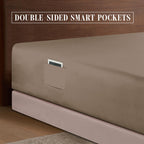 Elegant Comfort 1500 Premium Hotel Quality 18-24 Inches Deep - Extra Deep Pocket Single Fitted Sheet For High Mattress, Luxury And Softest, Smart Pocket - Wrinkle Free, Full, Taupe