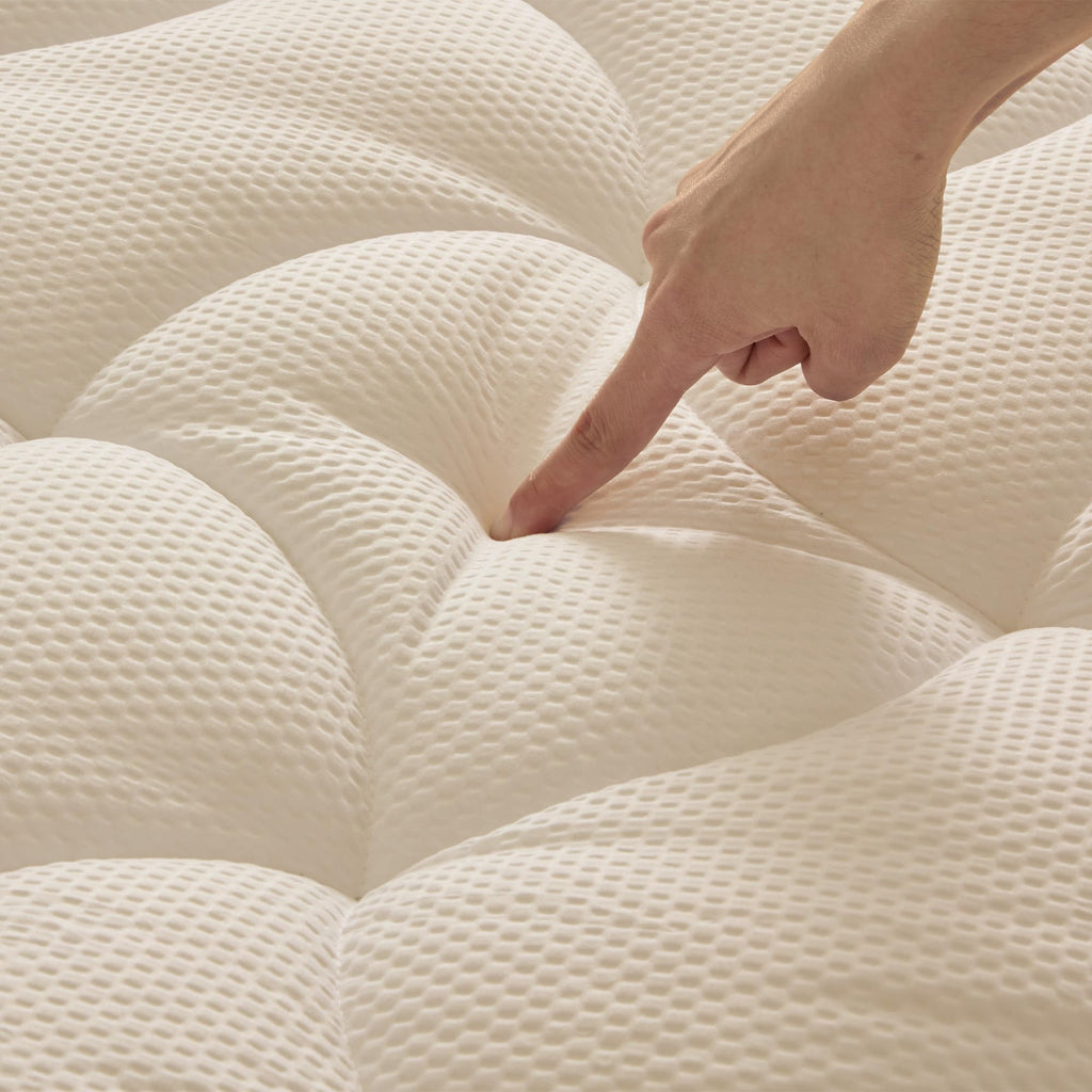 Sleep Zone Cooling Twin Mattress Topper For Single Bed, Premium Zoned Cool Mattress Pad Cover, Padded Mattress Protector Breathable Washable, Deep Pocket 8-21' (Beige, Twin)
