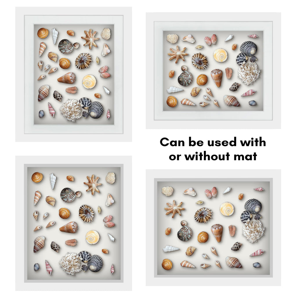 Americanflat 10X12 Shadow Box Frame With Shatter-Resistant Glass - Use As 8X10 Frame With Mat Or 10X12 Frame Without Mat - Silho
