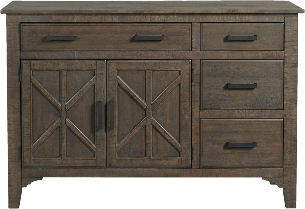 Intercon Sullivan 57" Wide Server with 4 Drawers and 2 Doors, Brushed Charcoal Sideboards