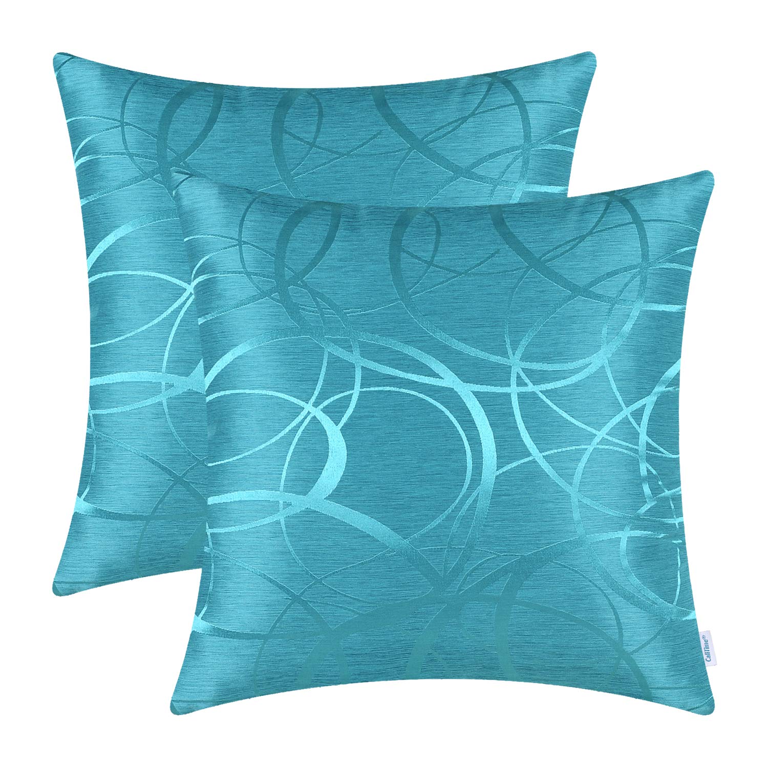 Throw Pillow Cases Calitime Modern Shining Dull Contrast Circles Rings Geometric Cushion Covers Shells For Couch Sofa Home Decor