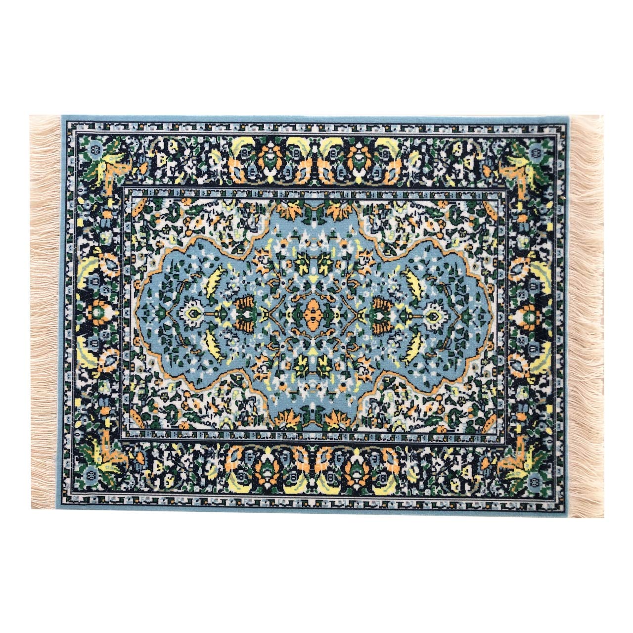 Beautiful Blue Oriental Rug Mousepad - Oriental Carpet Computer Mousemat Miniature
