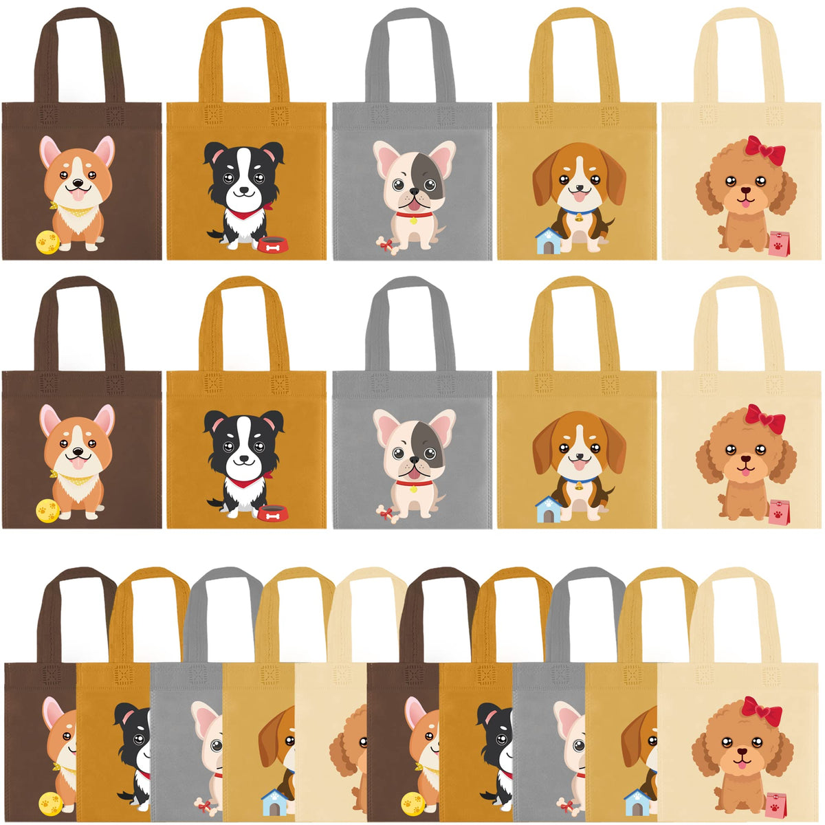 BANBALLON 20 PCS Dog Party Favor Bags Puppy Non-Woven Gift Bags Treat Gift Bags For Kid Birthday Party Dog Theme Party Baby Show