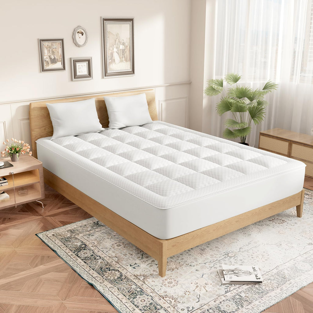 Olanly Full Quilted Fitted Mattress Pad - Cooling Soft Mattress Topper - Elastic Fitted Mattress Protector - Machine Washable Ma