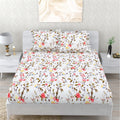 Dream Weaverz Polycotton Printed Double Bed Size Fitted Elastic Bedsheet,2 Pillow Cover,260 Thread Home, Bedroom(72X78X7)