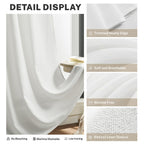 Meetbily White Kitchen Curtains 45 Inch Length 2 Panels Set Back Tab Pocket Farmhouse Light Filtering Semi Sheer Short Linen Cur