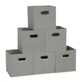 Household Essentials 84-1 Foldable Fabric Storage Bins | Set of 6 Cubby Cubes with Handles | Gray
