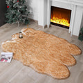 linmopm Faux Fur Rug Sheepskin Shag Fluffy Fuzzy 4x6 ft Rugs for Bedroom Bedside Bed Floor Living Room Plush High-Density Cushio
