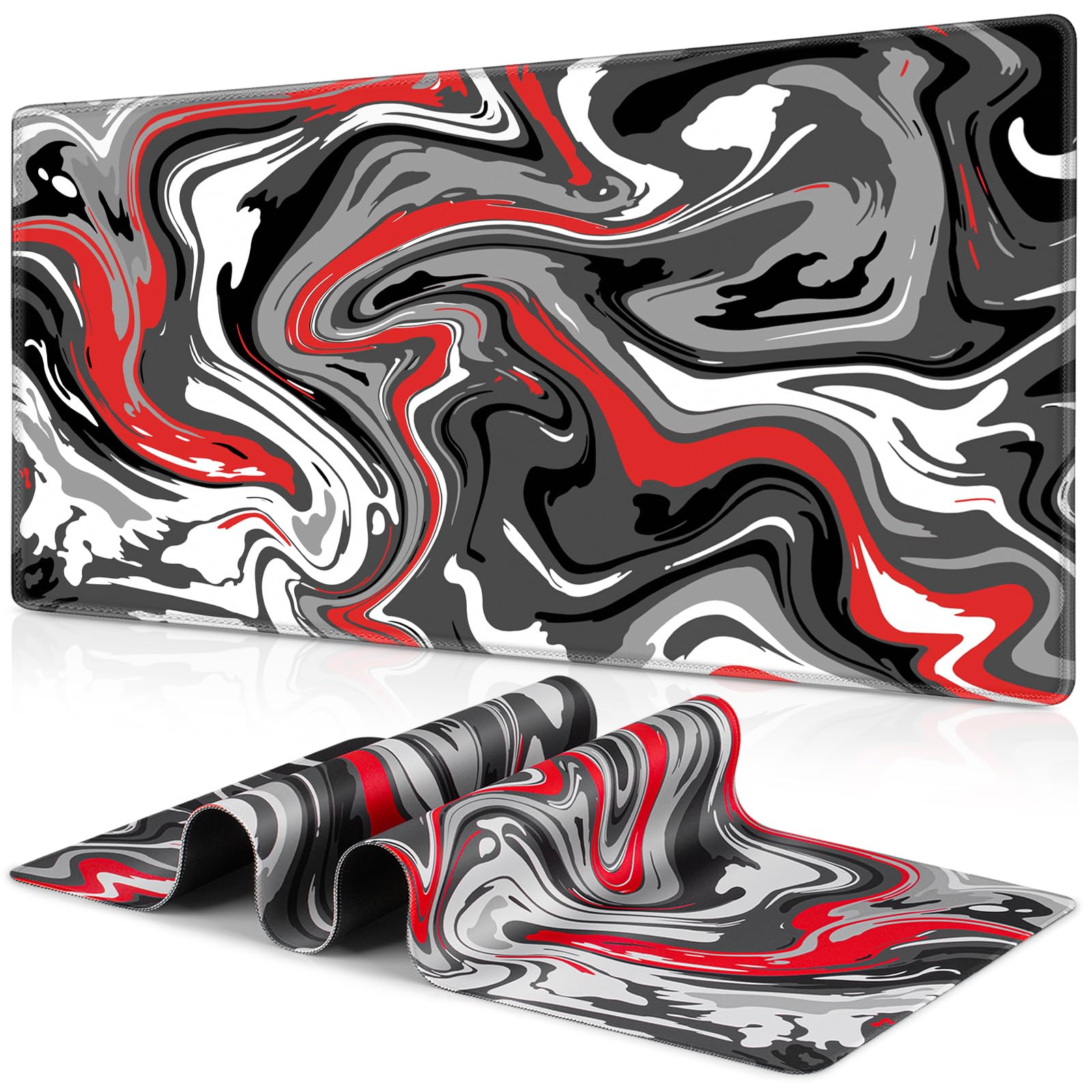 Canjoy Gaming Mouse Pad, Fluid Pattern Mouse Pad 31.5X11.8Inch Large Extended Computer Mouse Mat Keyboard Full Desk Mousepad For