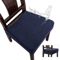 Genina Waterproof Seat Covers for Dining Room Chair Covers Waterproof Dining Chair Covers (2 PCS-Rear-gapped, Navy Blue)