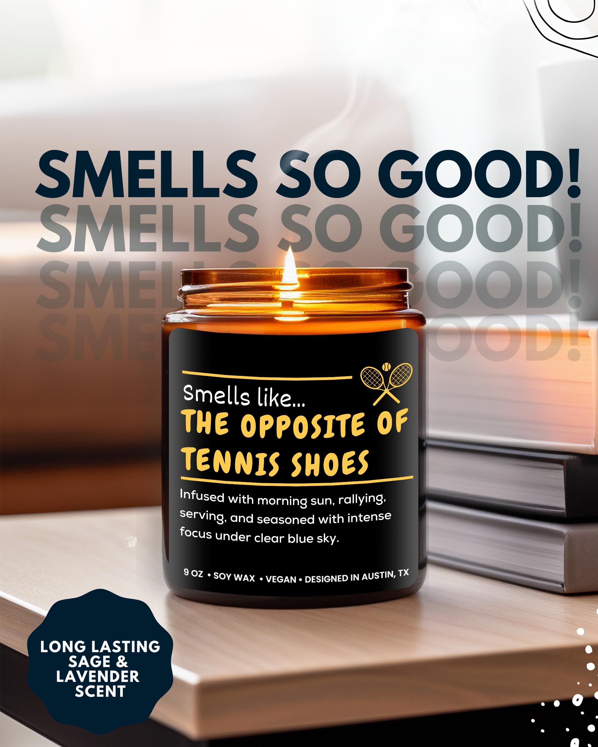 Funny Tennis Candle, Unique Tennis Gifts For Men & Women, Perfect Tennis Gift For Him Or Her, Gifts For A Tennis Coach & Player,