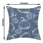 Fall Pillow Covers 18X18 Navy Blue Cream Pumpkin Decor Throw Pillows Case For Couch Maple Leaves Autumn Harvest Thanksgiving Far