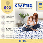 Thread Spread 100% Egyptian Cotton Printed Bed Sheets - 600 Thread Count 4 Pc Queen Sheet Set, Hotel Luxury Sateen Bedsheets, 16' Deep Pocket Soft Cooling Sheets For Queen Size Bed - Floral Blue