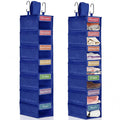 Yeyeplum 2Pcs Weekly Clothes Organizer 7shelf Hanging Kid Closet, Dark Blue