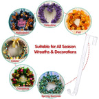 12 In Wreath-Hangers For Front Door,Door-Wreath-Hanger-Clear Over The Door Hooks,2 Pack Non-Scratch-Door-Hanger Hook For Easter