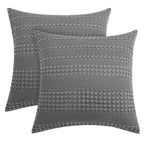 Phf 100% Cotton Waffle Weave Throw Pillow Covers 24' X 24', 2 Pack Square Covers Shell For Elegant Home Decorative, No Insert,