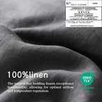 Everly Linen Queen Sheets Set, 100% Stonewashed French Linen Bed Sheets Deep Pocket Sheets, 4 Pieces (1 Flat Sheet, 1 Fitted She