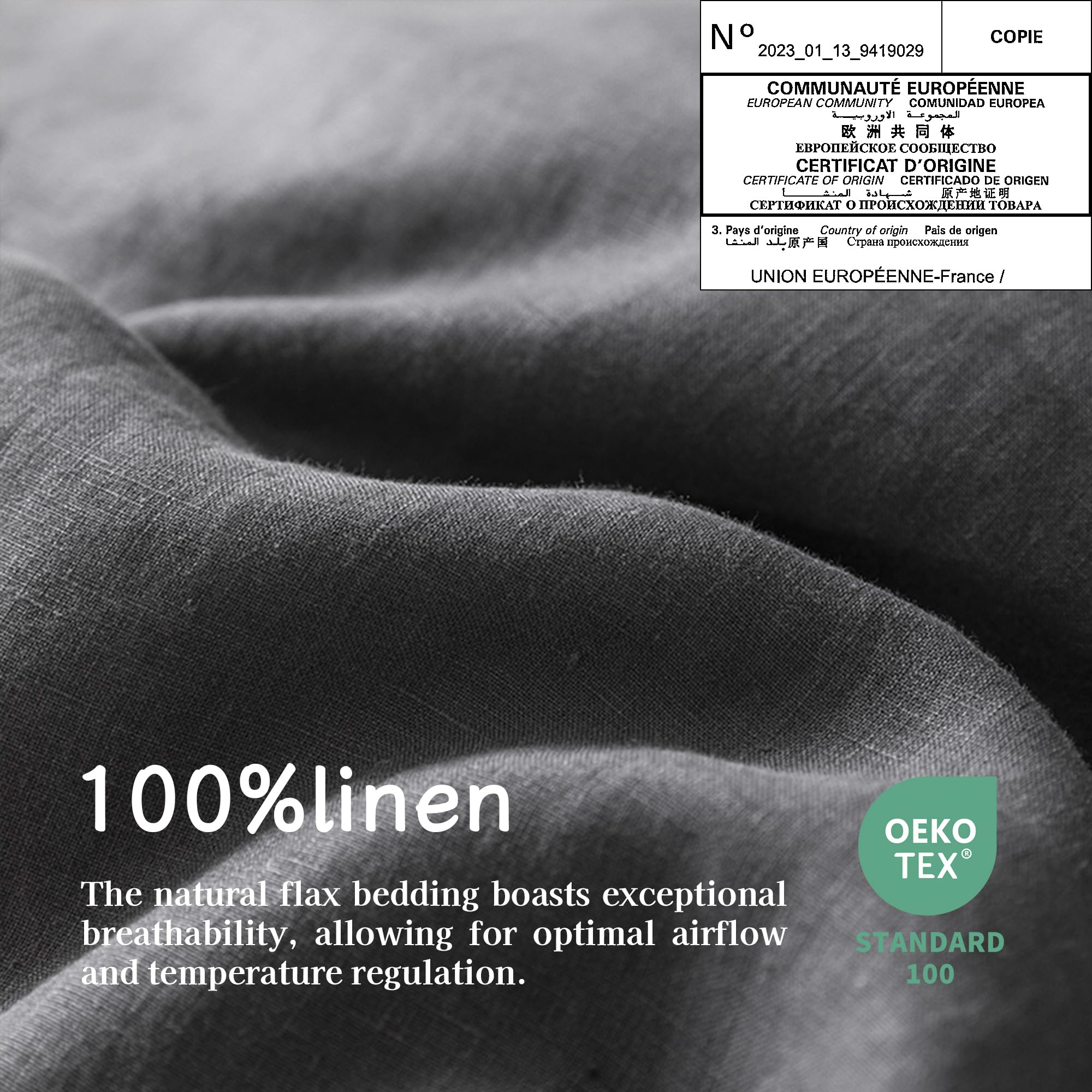 Everly Linen Queen Sheets Set, 100% Stonewashed French Linen Bed Sheets Deep Pocket Sheets, 4 Pieces (1 Flat Sheet, 1 Fitted She