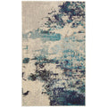 Nourison Celestial Modern Abstract Ivory/Teal Blue 3' X 5' Area Rug, Easy Cleaning, Non Shedding, Bed Room, Living Room, Dining