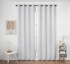 Pi Blackout Long Curtains 108 Inches Length,Energy Efficient Room Darkening Door Curtains Window Treatment With Grommet For Living Room/Bedroom/French Door/Patio 1 Panel (Grey White,W52Xl108)