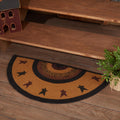 VHC Brands Heritage Farms Primitive Star Jute Yellow Accent Rug Half Circle w/ Pad 16.5x33