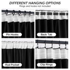 Ryb Home Black Velvet Curtains 108 Inch, Blackout Window Curtains With Pleat Tape On Top For Bedroom Thermal Insulated Privacy Ceiling Drapes For Living Room, W52 X L108 Inch, 2 Panels