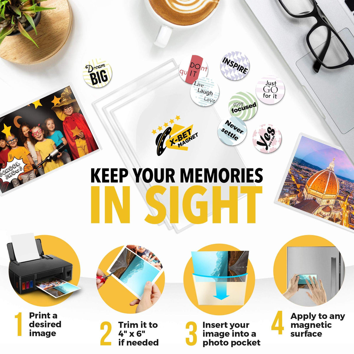 Magnetic Picture Frames - 4X6 12 Pcs, Picture Magnets For Refrigerator - Magnetic Picture Frame Set - Magnet Photo Frames For Fr