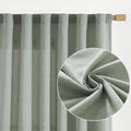 Jinchan Linen Blend Curtains 90 Inches Long For Living Room Farmhouse Rod Pocket Back Tab Light Filtering Window Drapes For Bedroom Curtains Green 2 Panels