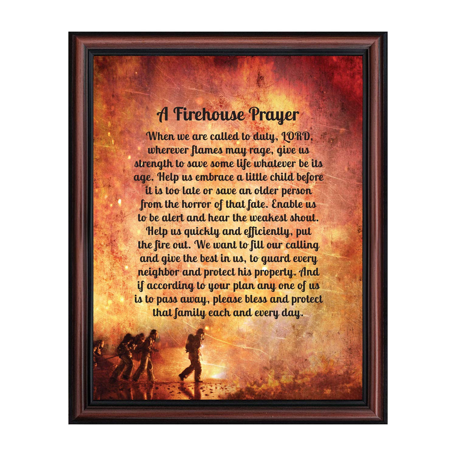 Crossroads Home D  cor Firemans Prayer Picture Frame, Firefighter Decor, Firefighter Graduation Present, 2107W